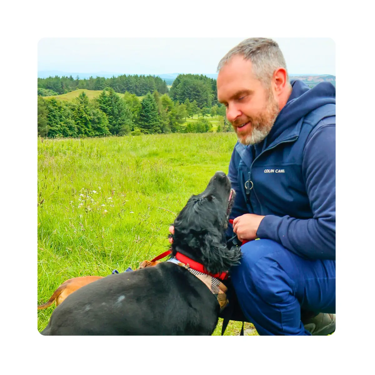 Colin’s Canines brand photography with client dog