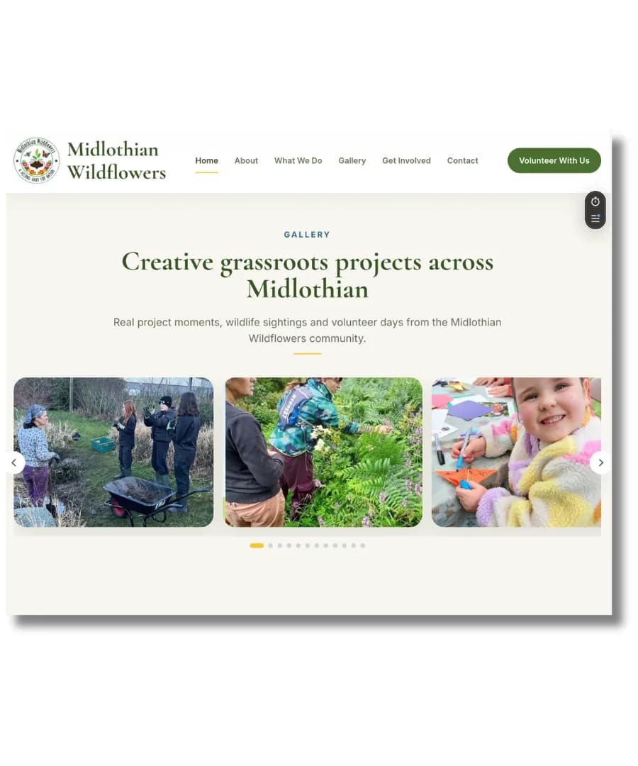 Midlothian Wildflowers website compact gallery by Bear Media