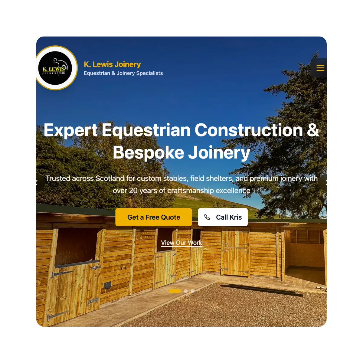 K. Lewis Joinery website design